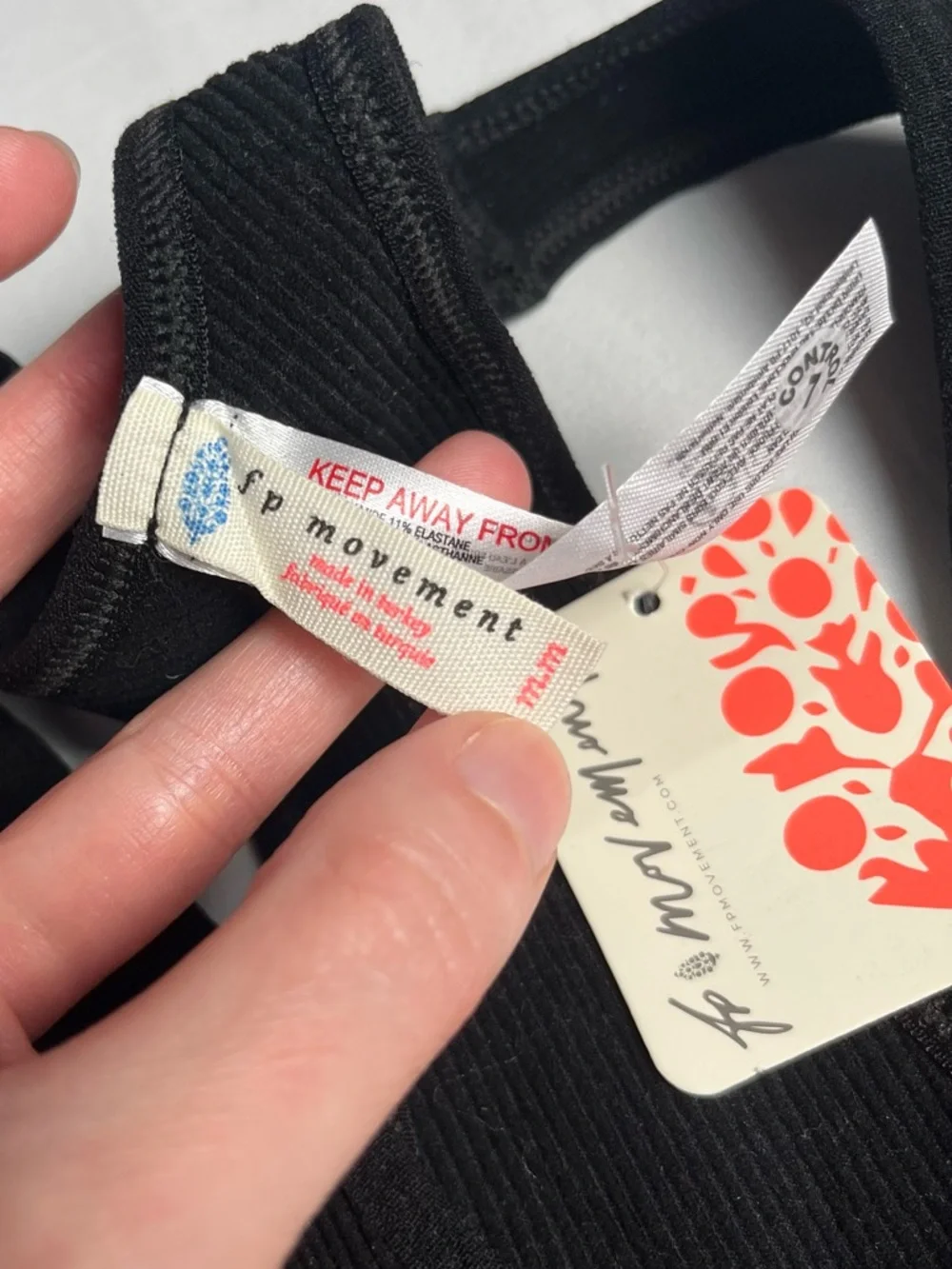 Black Ribbed Racerback Crop Tank/Bra - Picture 3 of 8